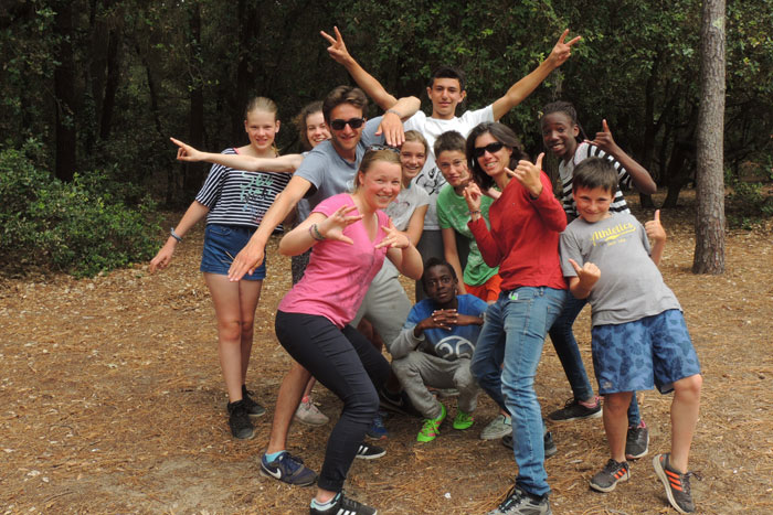 Photo de groupe lors d'un séjour surf