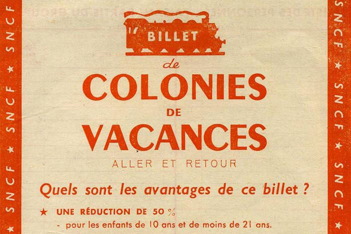 Ancien billet de train pour une colonie