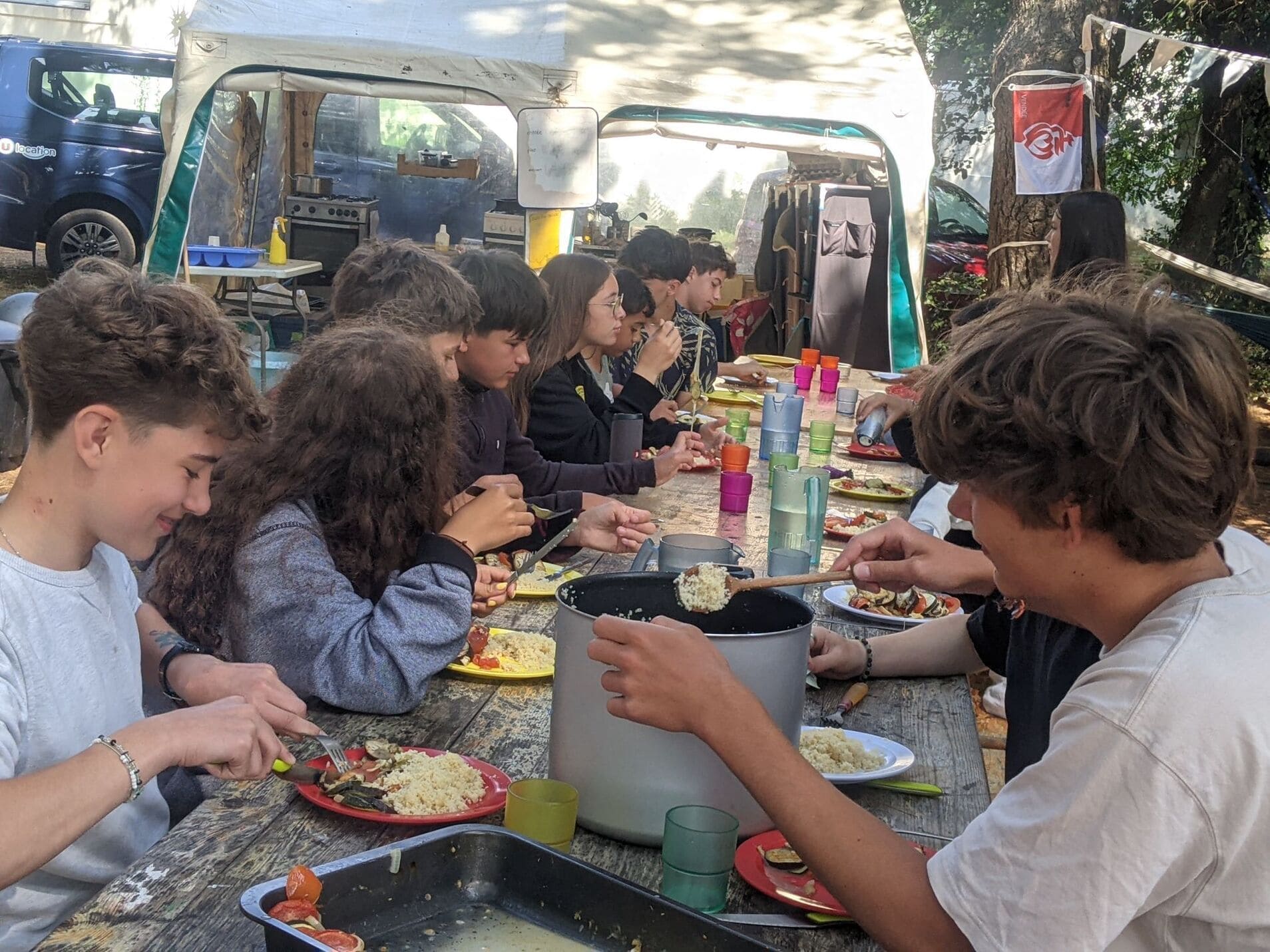 Repas lors d'un séjour en camping